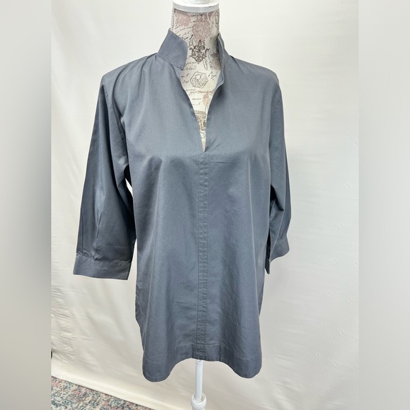 CLARIDGE & KING Gray mandarin‎ collar tunic top size L - Picture 8 of 13